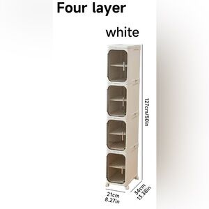 4-Tier Storage Cabinet with Wheels